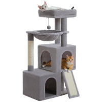 PAWZ Road Árbol para gatos de varios niveles con 2 acogedores condominios, hamaca, almohadilla rascadora para gatos, gran torre para gatos, poste rascador para gatos de interior, casa para gatos, juguetes para gatos - details 12