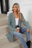 Cardigan de Punto Abierto Casual Abrigo Medio Estilo Y2K para Mujer Moda Callejera Elegante - details 9