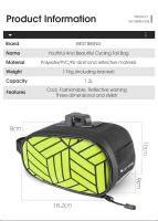 WEST BIKING-bolsa reflectante para SILLÍN de ciclismo, bolsa de malla interior con bolsillo para marco, soporte de liberación rápida para bicicleta de montaña y carretera - details 1