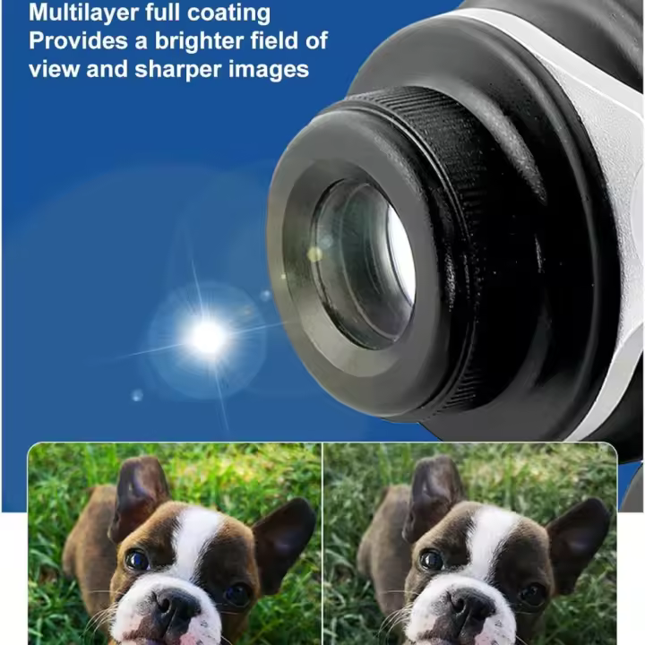 Telescopio portátil HD con Lentes de vidrio óptico para observación de aves, binoculares profesionales, visión grande brillante, aumento de 3X - 1