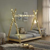 Cama para niños pequeños Cama Infantil 160 x 80cm Estructura Tipi de Madera Pino Color Pino Natural - details 2