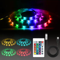 Tira de luces LED con USB, cinta de diodo de retroiluminación de TV, 5V, RGB 5050, cambio de Color con Control remoto de 24 teclas para decoración de habitación - details 0