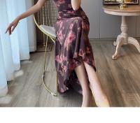 Vestido floral francés para mujer, nuevo diseño de verano, temperamento sin mangas, cintura alta adelgazante, falda larga de cola de pez - details 11