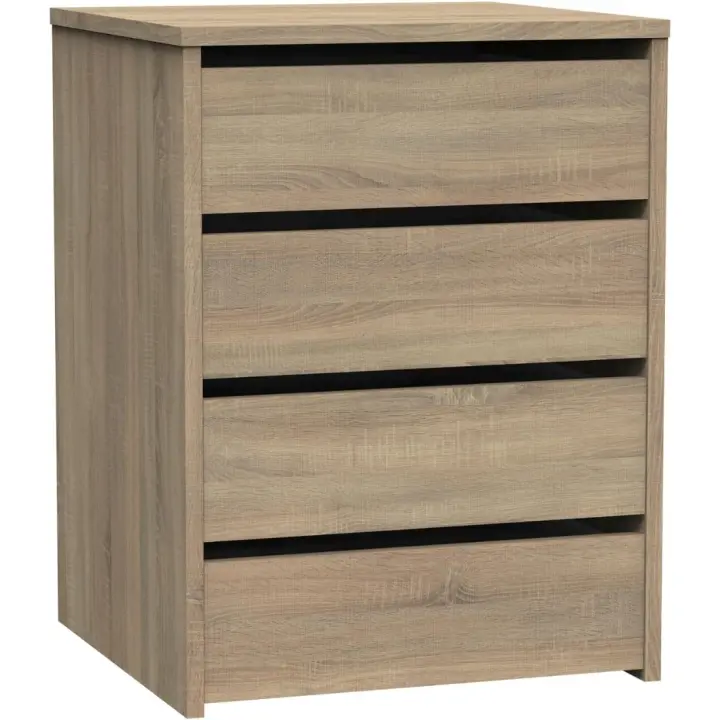45 x 46 x 61 cm MUEBLES Cajonera 4 Cajones, Cómoda Dormitorios, Despachos, Interior Armario, Roble Cambrian, Colección Tibet - 1