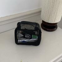 Bolsa de maquillaje de malla ligera, bolsillos para artículos de tocador de viaje con visibilidad, bolsa transparente con cremallera de gran capacidad, lápiz labial - details 1