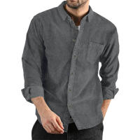 Camisa de pana gruesa para hombre, abrigo informal holgado con solapa de botones, nuevo para otoño e invierno 2024 - details 9