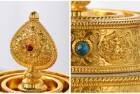Manzapan tibetano Xizang, mesa interior para el hogar, mandala Fengmanchaluo, ocho adornos de placa de manda tallados auspiciosos - details 19