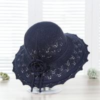 Gorra de Paja de Crochet Ligera y Elegante Sombrero de Playa con Borla Ancha para Mujeres en Verano - details 1