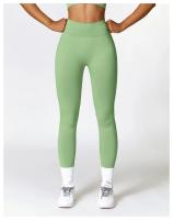 Mallas de Yoga para mujer, pantalones deportivos sin costuras de cintura alta, con realce de caderas, para entrenamiento y correr - details 14