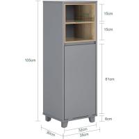 Armario de Baño de Piso con 2 Estantes Abiertos Mueble de Almacenamiento de Ropa Sucia de 35 x 30 x 105cm - details 11
