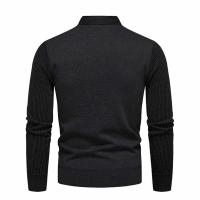 Otoño e Invierno nuevo suéter falso de dos piezas para hombres con forro polar y cuello tipo Polo ajustado camisa inferior de punto gruesa y cálida - details 10