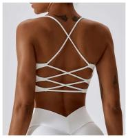 Top de Sport de Corset U-Shaped de Color Sólido Lato Cruzado de Múltiples Correas para Mujeres - details 0