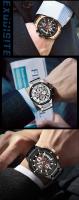 Reloj de cuarzo elegante de negocios de lujo para hombre, reloj de pulsera con banda de acero luminosa resistente al agua, gran regalo para novio/esposo - details 11