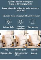 Silla de Cama Triangular con Cojín para Trasero y Lactancia Decoración para el Hogar Silla de Oficina de Senderismo para Lectura en Sala de Estar - details 1