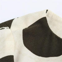 OUWU- Mujer Cuello Redondo Contraste Plisado Estampado Manga Larga Otoño Nuevo Vestido Midi - details 7