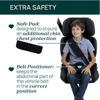 Coche para Niños 3-12 Años (100-150 cm), Peso 15-36 kg, Grupo 2/3, Fácil Instalación con Sistema Isofix, Reclinable, Ajustable en Altura, Reposabrazos Acolchados, Negro - details 3