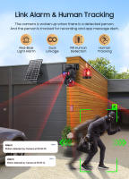 Cámara Solar SHIWOJIA 4G Sim 3K 6MP 20X Zoom Grabación Humanaoidal Impermeable al Agua - details 7