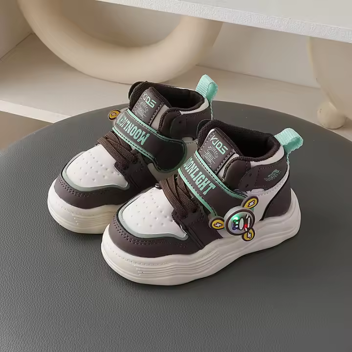 Zapatillas Deportivas de Caña Alta Primavera-Otoño Diseño Intermitente Giratorio de Molinos de Viento Zapatos Casuales Lindos para Niños Tesoro para Hombres y Mujeres - 1