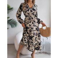 Vestido casual de manga larga con volantes para mujer, cintura de flores, otoño e invierno - details 1
