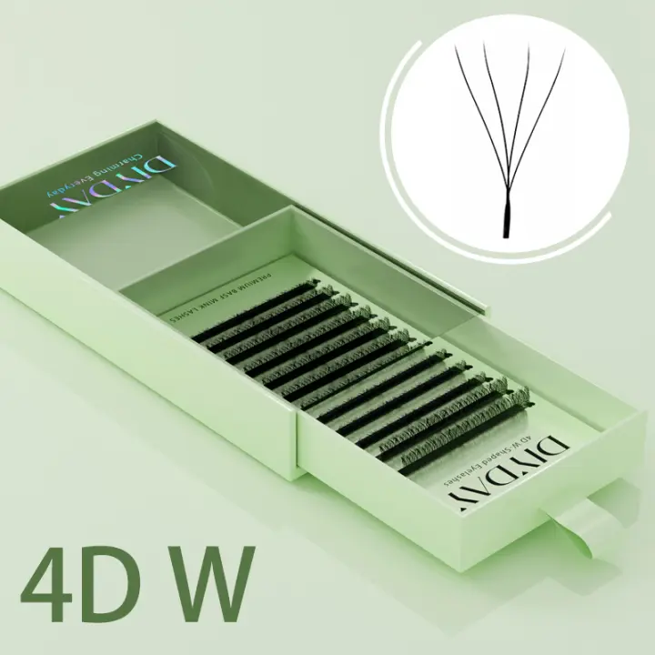 Extensiones de Pestañas en Forma de W DIYDAY Pestañas Suaves Naturales Pre-Hechas con Efecto de Floración Herramientas de Cuidado de la Piel Facial para Maquillaje de Belleza - 1