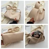 Bolso cruzado con patrón de lichi de gran capacidad, bolso de almohada, bolso de bola de masa de PU de Color sólido, bolso de compras de estilo coreano, bolso de hombro - details 1