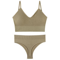 Sujetador deportivo de color sólido para mujer, ropa interior de gimnasio, yoga, entrenamiento atlético, suave, acolchado, 2 piezas - details 14
