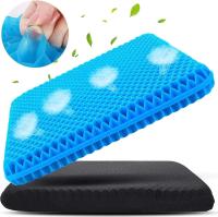 Cojín transpirable para asiento de verano con pegamento de huevo de descompresión de doble capa de Gel, asiento de coche, silla de oficina, cojín - details 1
