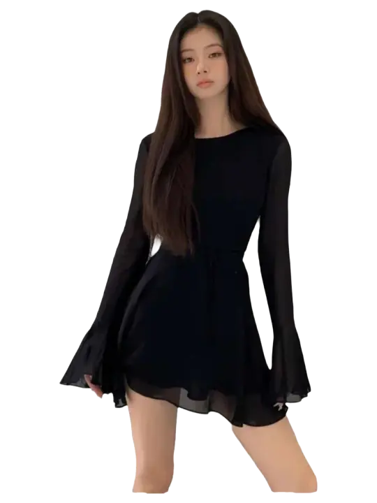 Elegante Vestido Mini de Encaje con Lazo Trasero Moda Femenina para Fiestas - 1