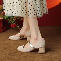 Zapatos Mary Jane de estilo francés para mujer, zapatos individuales con correa para la boca poco profunda, adecuados para caminar y bailar - details 1