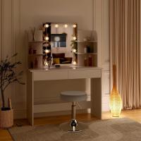 Luz Regulable, Mesa de Maquillaje con Taburete de Altura Ajustable, 108x40 cm, Mesa Tocador con - details 3