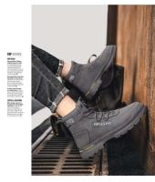 Botas Martin altas para hombre, zapatos de seguridad transpirables, impermeables, antideslizantes, para deportes de invierno, suela de goma, novedad de 2025 - details 8