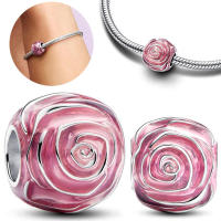 Nuevas piedras rosas de verano en accesorios de joyería DIY de plata - details 1