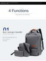 Mochila portátil para estudiantes de gran capacidad mochila portátil para hombres mochila de computadora multifuncional de tres piezas - details 11