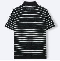 Nuevo suéter de punto de verano para hombres, camisa POLO informal de lana a rayas para hombres - details 11