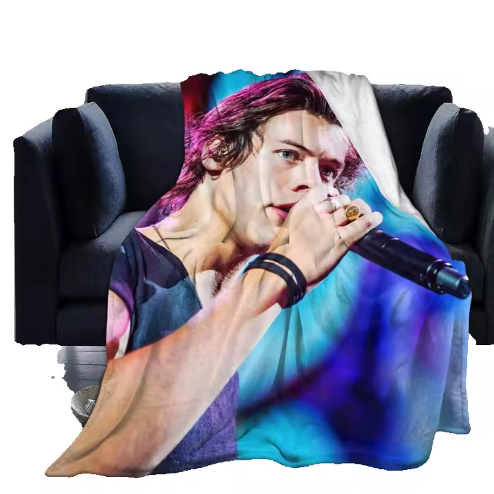 Manta de franela antipelusas de Harry Styles, manta de felpa ligera y acogedora, adecuada para cama, sofá, silla, sala de estar, otoño, invierno, primavera, X388 - 1