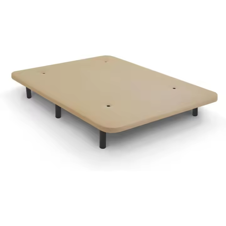 Base Tapizada Reforzada |   Tejido 3D Beige |   Válvulas de Transpiración |   Incluye Juego de Patas Metálicas de 26 cm |   Medidas: 135x190 cm - 1