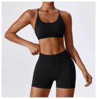Top corto de gimnasio mejorado para yoga para mujer, sujetador deportivo ajustado sin costuras, sujetador transpirable - details 22