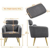 Butaca de Salón con Reposacabezas Ajustable 3 Posiciones Diseño Ergonómico Soporte Lumbar - details 11