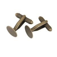20 Pieces Blank Cufflinks, Round Flat Base Pad, 12mm Findings, Bronze