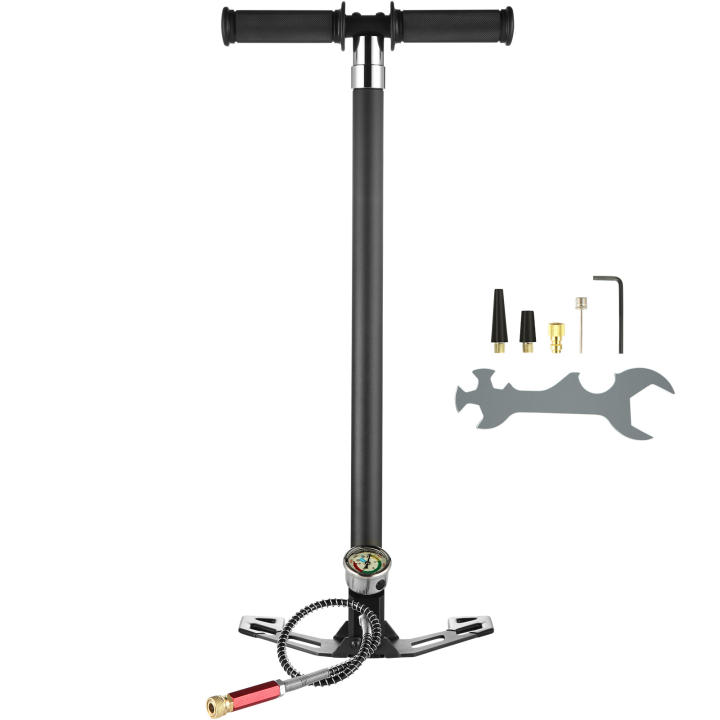 SucceBuy Bomba manual PCP de 4 etapas, bomba de llenado de rifle de aire de alta presión de 30 Mpa 4500 PSI, acero inoxidable con manómetro de filtro de humedad de aceite para pistolas de aire, buceo, paintball, neumáticos