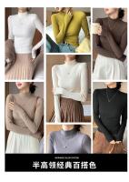 Elegante Suéter de Medio Cuello de Punto para Mujer 2025 Moda Coreana Tops de Punto con Mangas Largas - details 9