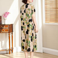 Elegante Vestido de Verano 2024 Estilo Vintage Suelto para Mujeres Cuello en V Casual - details 8