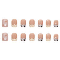 Uñas artificiales con patrón de vaca lechera para mujeres, uñas de manicura, suministro de salón de arte profesional - details 0