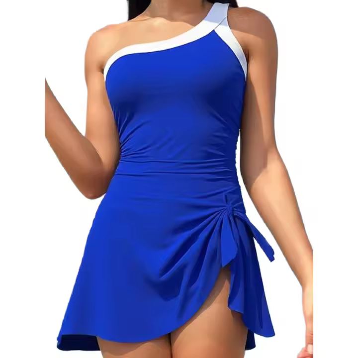 Moda de baño de hombro para mujer 2025 Traje de baño sólido de verano con garantía de devolución - 1