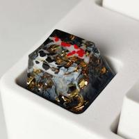 Paisaje personalizado hecho a mano Koi 1U, resina para Cherry Mx Switch Gamer, Teclado retroiluminado nical, reemplaza teclas RGB - details 0
