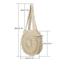 Bolso Redondo de la Paja Para Mujeres, Flores Grandes Durchb Raya Webart, Bandolera de Playa Ratán Para Estilo bohemio - details 2