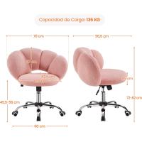 Silla de Escritorio Ergonómica Diseño Nube en Tejido Bouclé Altura Ajustable Ruedas Giratorias - details 28