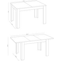 Mesa de Comedor Extensible de Madera Blanca Estilo Canadiense 140 a 190cm Ancho 90 Altura 78 - details 11