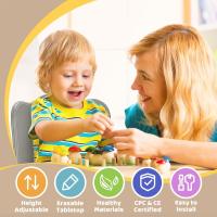 Infantil con 2 Sillas para Niños de 3 a 8 años, Niños Infantil Altura Ajustable, Escritorio Niño Fácil Limpiar, - details 3