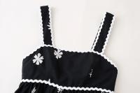 TRAFZA-vestido Midi elegante para mujer, ropa de calle con tirantes y cuello cuadrado, Espalda descubierta, estampado de encaje, moda de verano - details 4